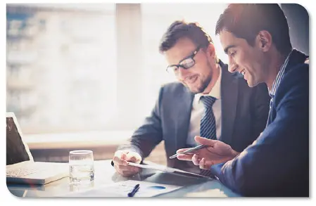 Two men having a business meeting