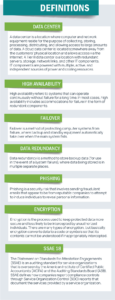 Graphic showing the definition of various terms used in this white paper
