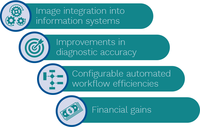 Graphic showing the benefits of whole slide imaging (WSI)