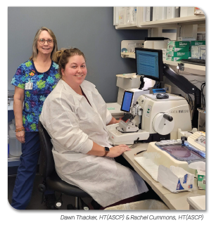 Photo of Dawn Thacker, HT(ASCP) & Rachel Cummons, HT(ASCP)