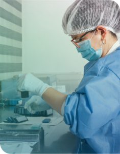 Photo of a lab technician working