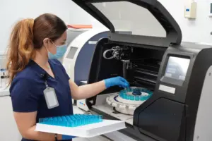 Photo of a lab technician at Pathology & Cytology Labs.