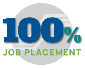 Graphic depicting 100% job placement.